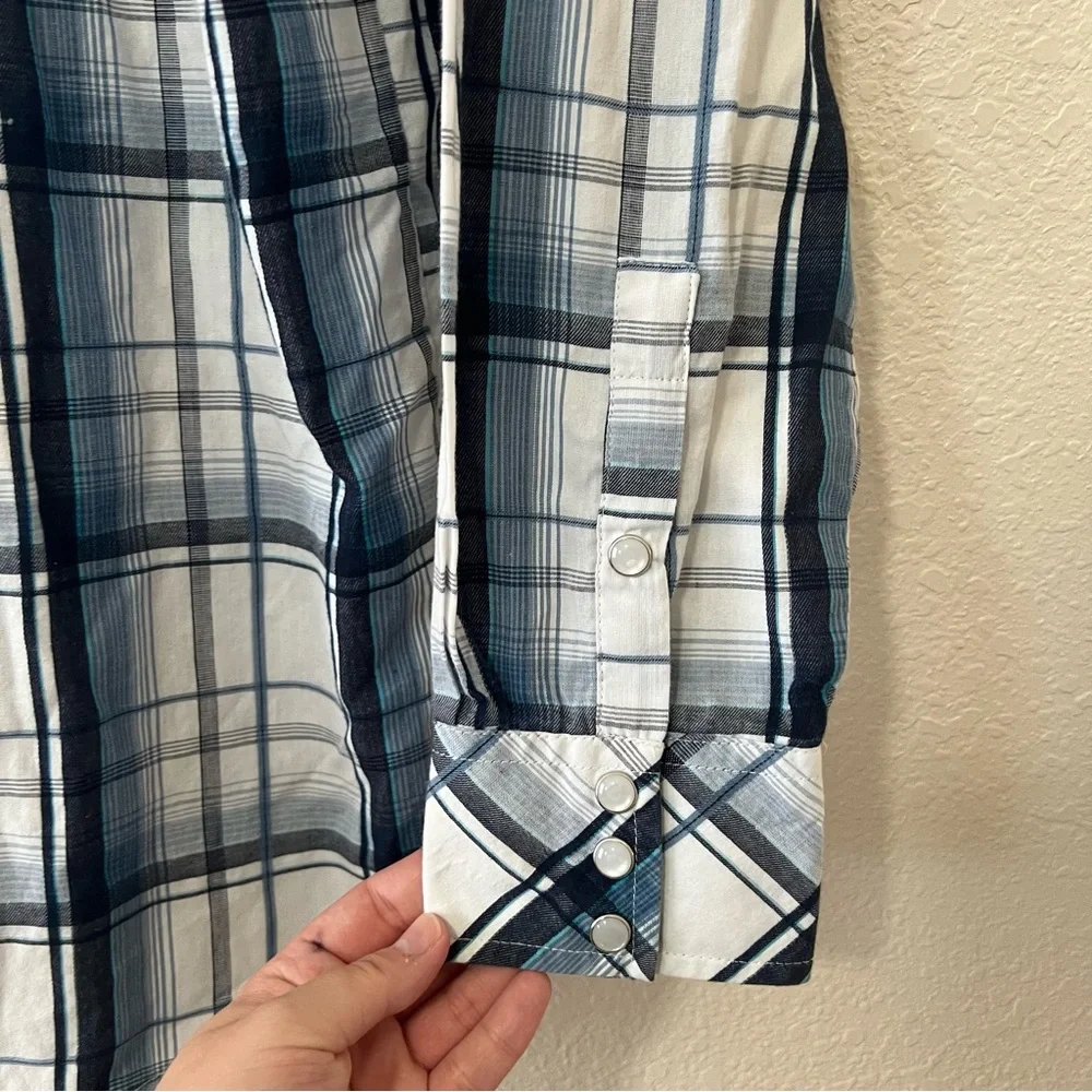 Gioberti Western Pearl Snap Plaid Button Down Shirt Size 16